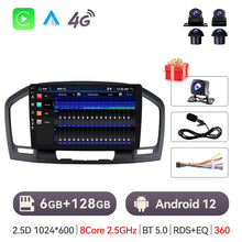 Load image into Gallery viewer, Eunavi 4G 2DIN Android Auto Radio GPS For Buick Regal Opel Insignia 2009 - 2013 Car Multimedia Video Player Carplay 2 Din DVD