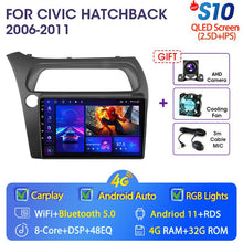 Załaduj zdjęcie do przeglądarki galerii, Eunavi 4G WIFI Carplay 2din Android 11.0 Car Radio For Honda Civic Hatchback 2006-2011 Multimidia Video Player Navigation GPS