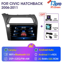 Załaduj zdjęcie do przeglądarki galerii, Eunavi 4G WIFI Carplay 2din Android 11.0 Car Radio For Honda Civic Hatchback 2006-2011 Multimidia Video Player Navigation GPS