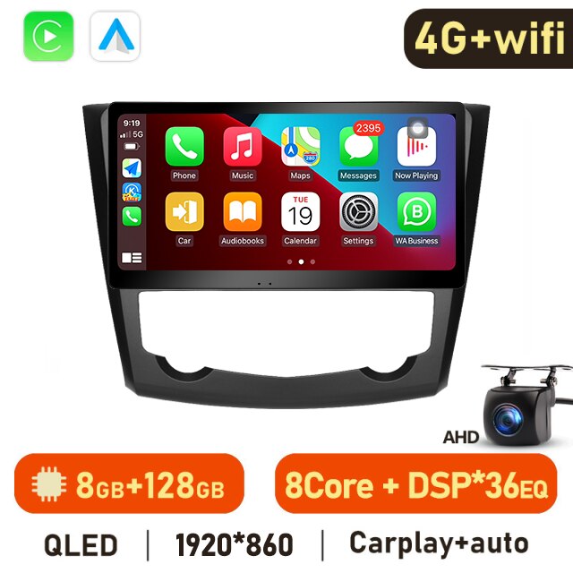 Eunavi 2din Car Multimedia Video Player For Renault Kadjar 2015 - 2019 Android 10 Navigation GPS QLED 1920*860P 4G Carplay