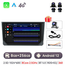 Load image into Gallery viewer, Eunavi 8Core 2 Din Android 12 Car Radio For SEAT Ibiza 2017 2018 2019 2020 Carplay Multimedia Player 4G 2din Autoradio GPS Navi