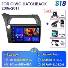 Laden Sie das Bild in den Galerie-Viewer, Eunavi 4G WIFI Carplay 2din Android 11.0 Car Radio For Honda Civic Hatchback 2006-2011 Multimidia Video Player Navigation GPS