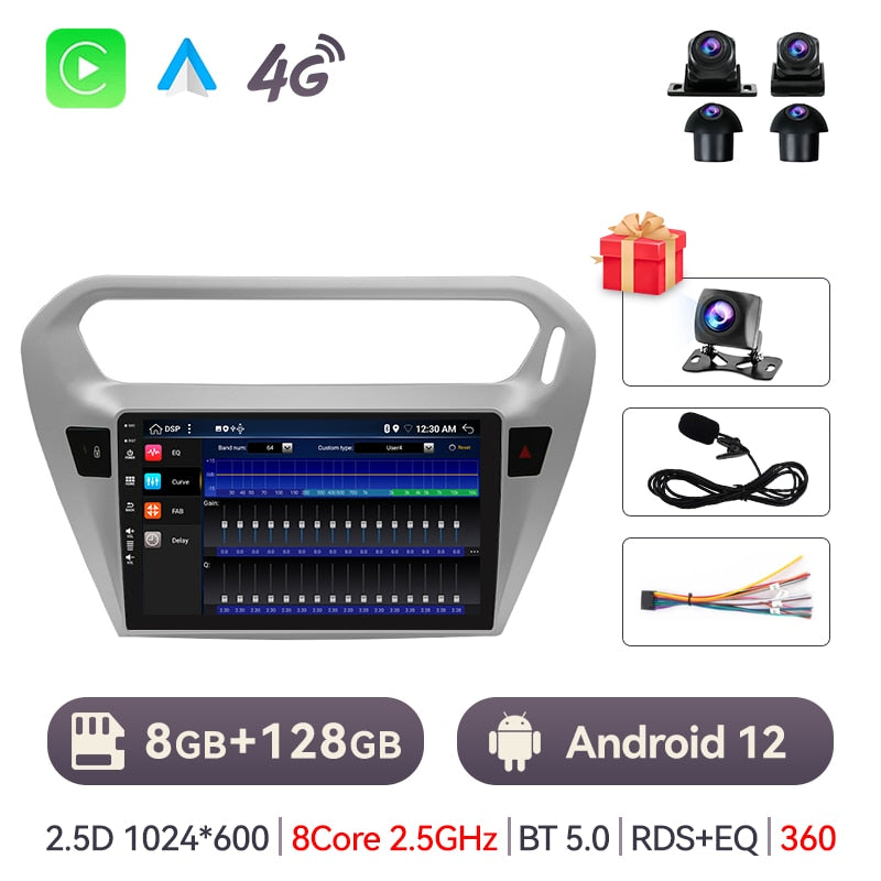 Eunavi Android 10 Car Radio For Peugeot 301 Citroen Elysee 2013-2018 Car Radio 2 Din CarPlay Android Auto Stereo GPS Navigation