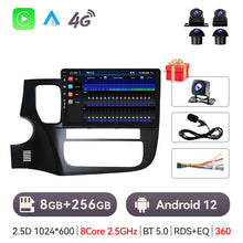 Cargar imagen en el visor de la galería, Eunavi Android 11 Car Multimedia Player Radio for Mitsubishi Outlander 3 2012-2018 Video 4G DVD Stereo Audio Head Unit Carplay