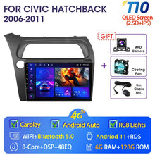 Cargar imagen en el visor de la galería, Eunavi 4G WIFI Carplay 2din Android 11.0 Car Radio For Honda Civic Hatchback 2006-2011 Multimidia Video Player Navigation GPS