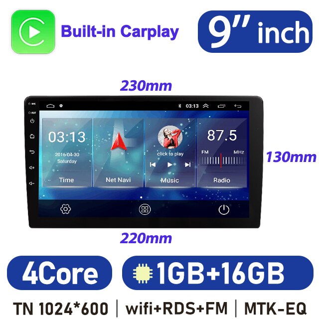 Eunavi 9''/10.1''/12.1'' 2DIN Android 10 Car Radio Stereo Multimedia Video Player Universal Head Unit GPS Carplay 2din Autoradio