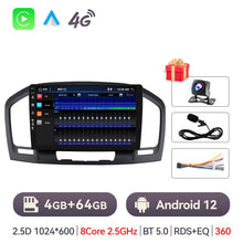 Load image into Gallery viewer, Eunavi 4G 2DIN Android Auto Radio GPS For Buick Regal Opel Insignia 2009 - 2013 Car Multimedia Video Player Carplay 2 Din DVD