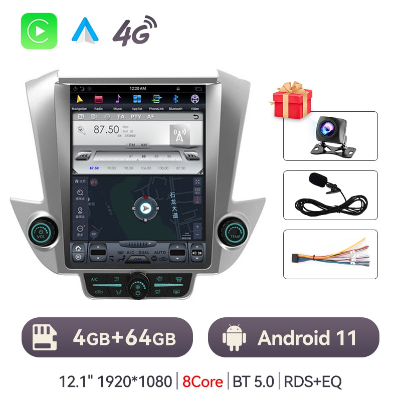 Eunavi Android 11 2DIN Tesla Style For GMC Yukon Chevrolet Tahoe 2015-2019 Radio Player Multimedia Carplay Auto Navigation