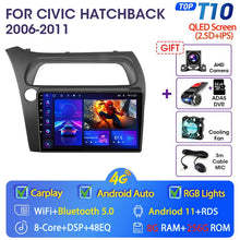 Cargar imagen en el visor de la galería, Eunavi 4G WIFI Carplay 2din Android 11.0 Car Radio For Honda Civic Hatchback 2006-2011 Multimidia Video Player Navigation GPS