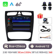 Załaduj zdjęcie do przeglądarki galerii, Eunavi Android Auto GPS For Mercedes Benz C Class CLK Class S203 W203 W209 A209 2000-2005 Car Radio Multimedia 2 din 4G Carplay