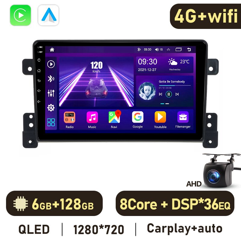 Eunavi Android Auto GPS Navigation for SUZUKI Super Grand Vitara 2005-2014 Carplay Car Radio Multimedia Player 2 din 2din