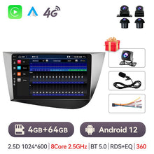 Cargar imagen en el visor de la galería, Eunavi Android 12 Car radio For Seat Leon 2 MK2 2005 2006 - 2012 Carplay Android auto Car stereo Multimedia player 4G Wifi DSP