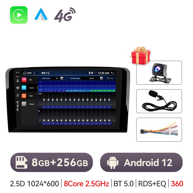 Eunavi Android 12 Auto Car Radio Multimidia For Benz ML 320/ML 350/W164(2005-2012) GL Car Radio Player Multimedia GPS Navigation