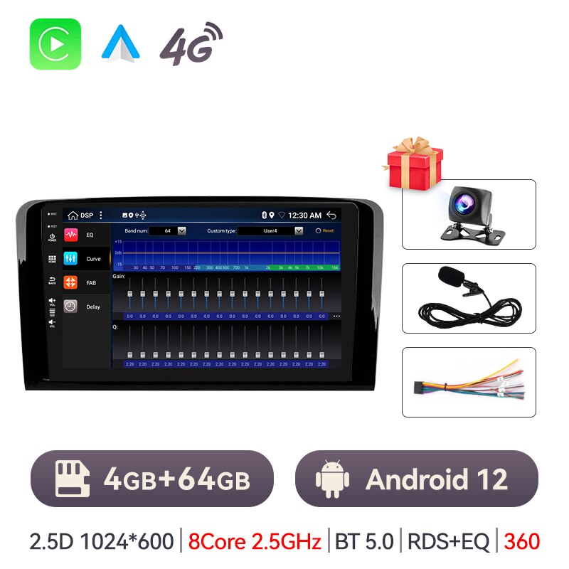 Eunavi Android 12 Auto Car Radio Multimidia For Benz ML 320/ML 350/W164(2005-2012) GL Car Radio Player Multimedia GPS Navigation