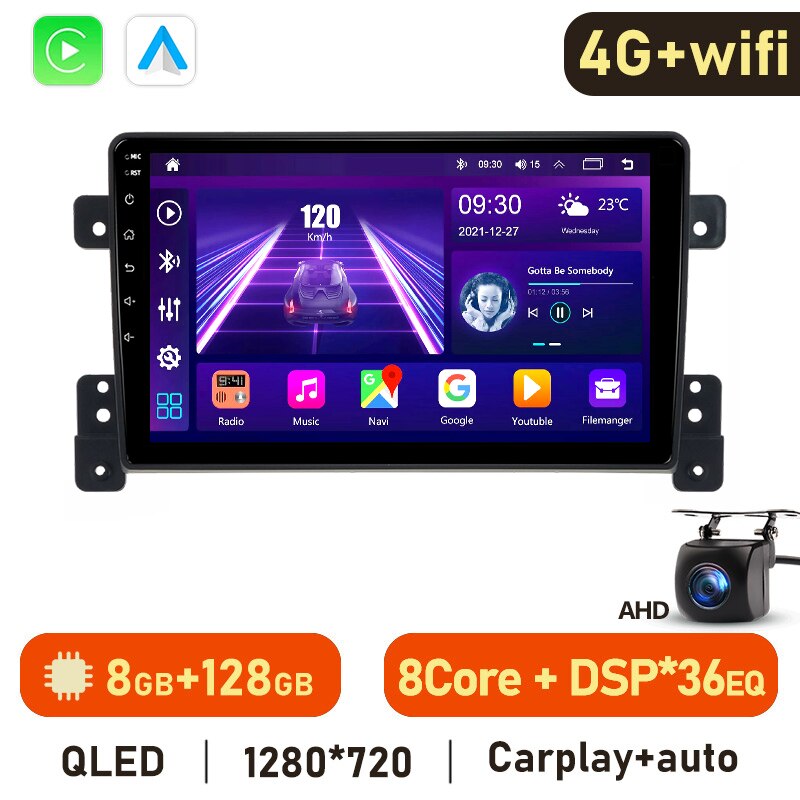 Eunavi Android Auto GPS Navigation for SUZUKI Super Grand Vitara 2005-2014 Carplay Car Radio Multimedia Player 2 din 2din