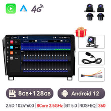 Cargar imagen en el visor de la galería, Eunavi 2din Android Radio Player For Toyota Tundra 2007~2013 Sequoia XK60 2008~2017 Car Multimedia 4G DSP Carplay auto GPS 2 din