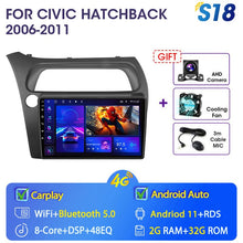 Laden Sie das Bild in den Galerie-Viewer, Eunavi 4G WIFI Carplay 2din Android 11.0 Car Radio For Honda Civic Hatchback 2006-2011 Multimidia Video Player Navigation GPS