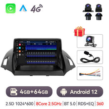 Load image into Gallery viewer, Eunavi 2.5GHz 4G Android 12 For Ford Escape 3 KUGA 2 2012-2019 Car Radio Multimedia Player GPS Carplay Android auto Car Stereo