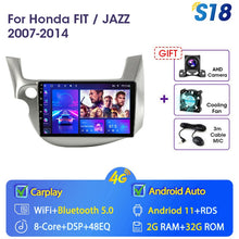 Załaduj zdjęcie do przeglądarki galerii, JMCQ 2 din Android 11.0 Car Radio For HONDA FIT JAZZ 2007-2013 Multimedia Video Player GPS Navigation RDS 4G Carplay Head unit