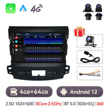 Cargar imagen en el visor de la galería, Eunavi Android Auto Car Radio Multimidia For Mitsubishi Outlander xl 2 2005-2011 For Citroen C-Crosser Carplay 2din autoradio