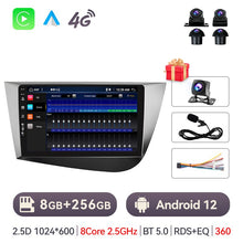 Cargar imagen en el visor de la galería, Eunavi Android 12 Car radio For Seat Leon 2 MK2 2005 2006 - 2012 Carplay Android auto Car stereo Multimedia player 4G Wifi DSP