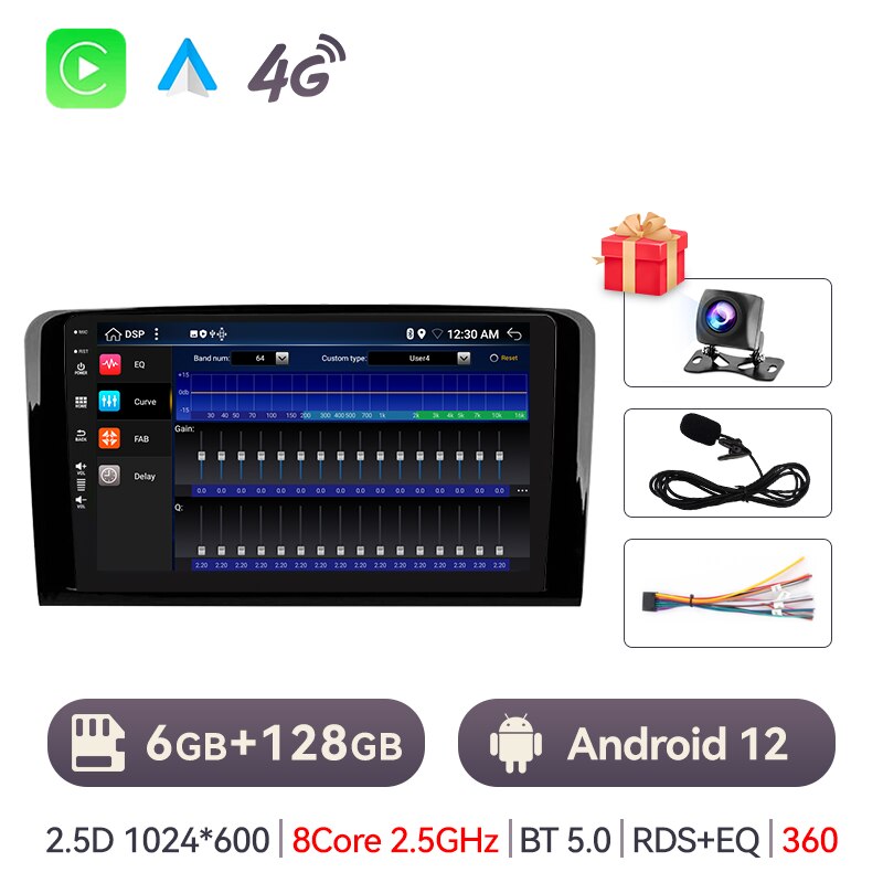 Eunavi Android 12 Auto Car Radio Multimidia For Benz ML 320/ML 350/W164(2005-2012) GL Car Radio Player Multimedia GPS Navigation