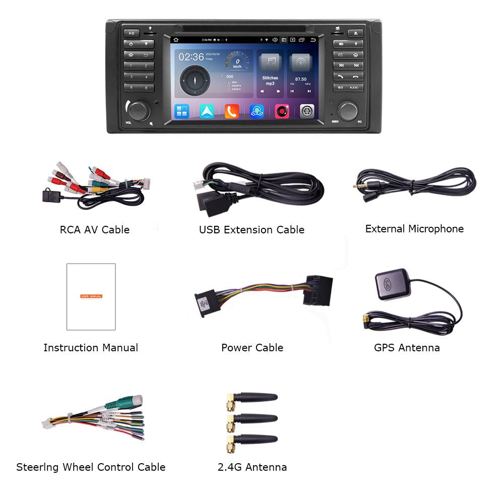 Eunavi Android 12 7862c Car Radio DSP Multimedia Player For BMW E38 E39 E53 1996-2003 Autoradio Video GPS Navigation 4G IPS