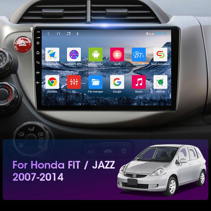 JMCQ 2 din Android 11.0 Car Radio For HONDA FIT JAZZ 2007-2013 Multimedia Video Player GPS Navigation RDS 4G Carplay Head unit