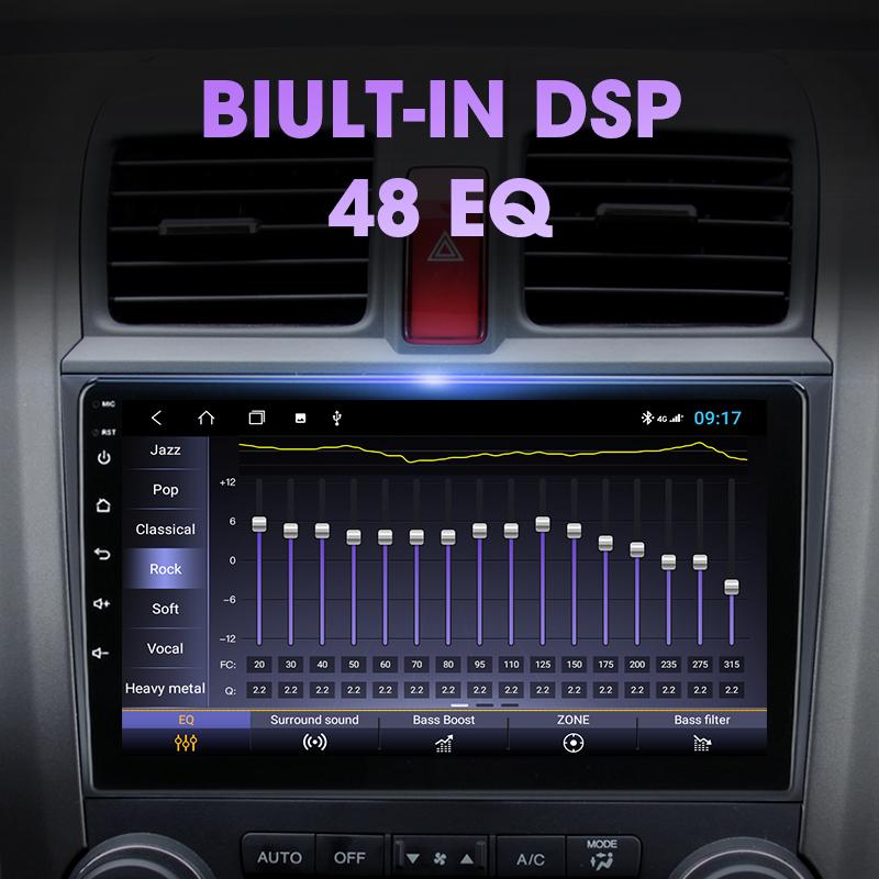 Eunavi 9'' 4G WiFi 2din Android 11.0 Car Radio Multimedia Player Navigation GPS For Honda CRV CR-V 2006-2012 Carplay DVD