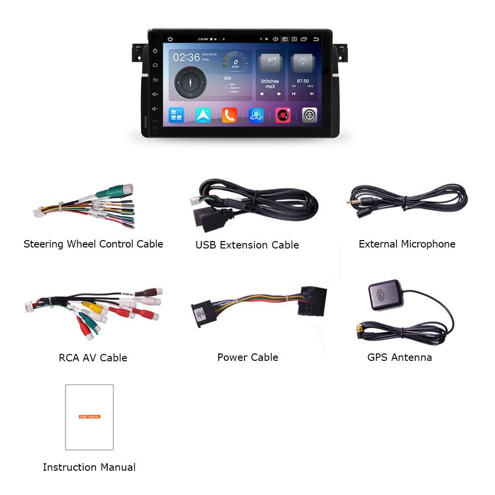 Eunavi Android 12 7862c Car Radio DSP Multimedia Player For BMW E46 M3 318/320/325/330/335 Autoradio Video GPS Navigation 4G IPS