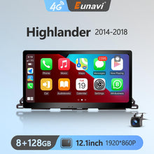 Załaduj zdjęcie do przeglądarki galerii, Eunavi 10.1&#39;&#39;/12.1&#39;&#39; 2 DIN Android Auto Radio Stereo GPS For Toyota Highlander 2014 2015 2016 2017 2018 Car Multimedia Carplay