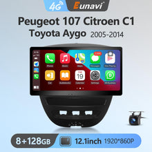 Cargar imagen en el visor de la galería, Eunavi 4G 2 Din Android Auto Radio For Peugeot 107 Toyota Aygo Citroen C1 2005 - 2014 Car Multimedia Video Player GPS Stereo