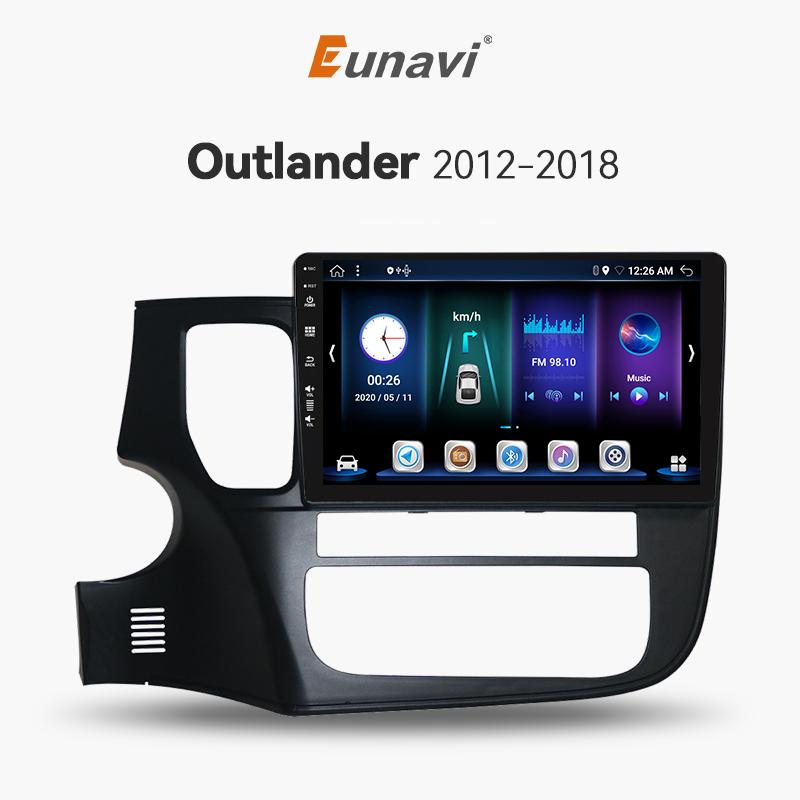 Eunavi Android 11 Car Multimedia Player Radio for Mitsubishi Outlander 3 2012-2018 Video 4G DVD Stereo Audio Head Unit Carplay