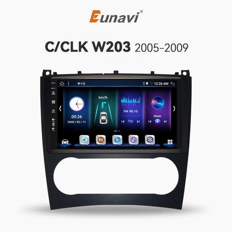 Eunavi 2 din 8Core 2.5GHz Android Auto Radio for Mercedes Benz C Class W203 2005-2009 C200 C230 C240 C320 C350 CLK W209 GPS