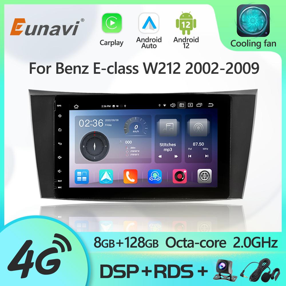 Eunavi 2 Din Android 12 Radio DVD Player For Mercedes Benz E-class E Class W211 E200 CLS 2002-2010 GPS Multimedia