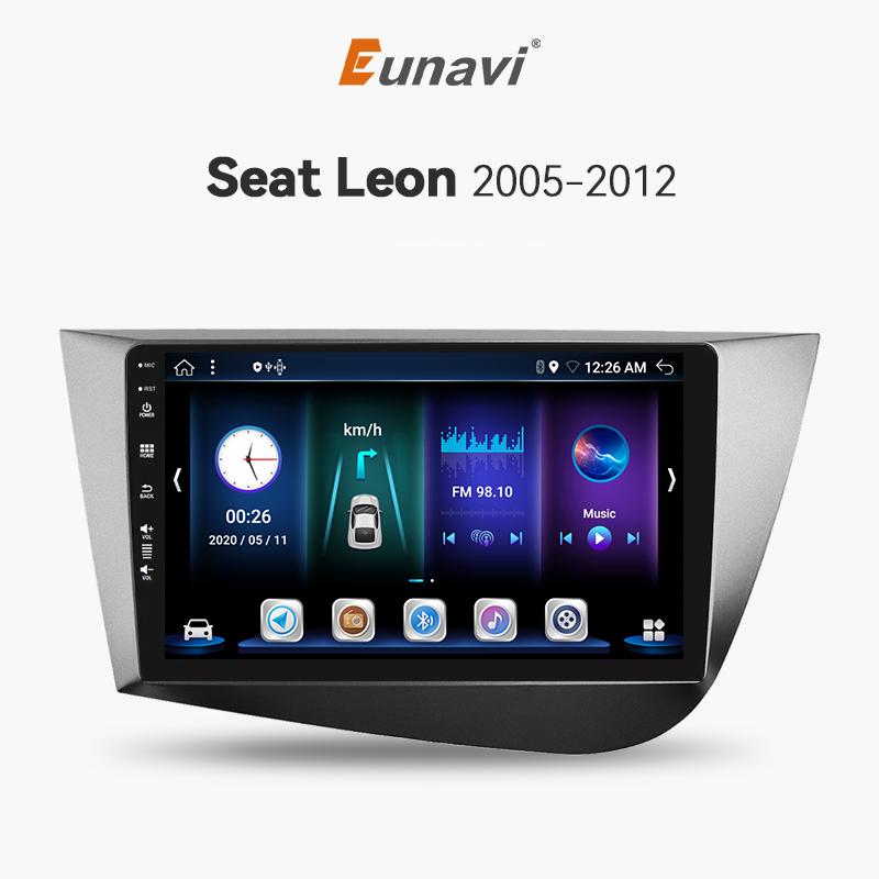 Eunavi Android 12 Car radio For Seat Leon 2 MK2 2005 2006 - 2012 Carplay Android auto Car stereo Multimedia player 4G Wifi DSP