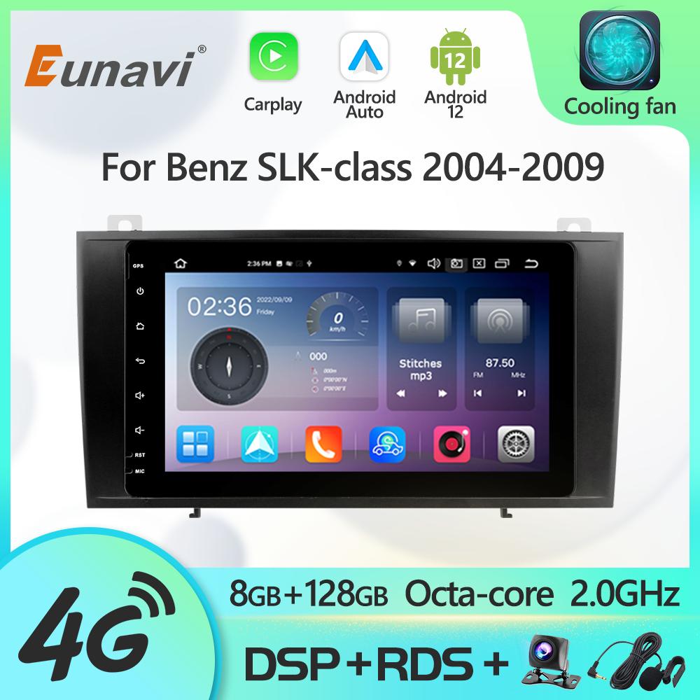 Eunavi 2 Din Android 12 Radio DVD Player For Mercedes Benz SLK-Class SLK Class R171 2004-2009 GPS Multimedia