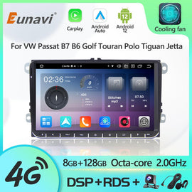 Eunavi 2 Din Android 12 Radio DVD Player For VW Volkswagen Passat B7 B6 Golf Touran Polo Tiguan Jetta GPS Multimedia