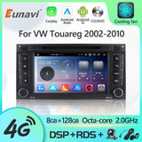 Eunavi 2 Din Android 12 Radio DVD Player For VW Volkswagen Touareg 2002-2010 GPS Multimedia 7 Inch Touch Screen Carplay 4G IPS