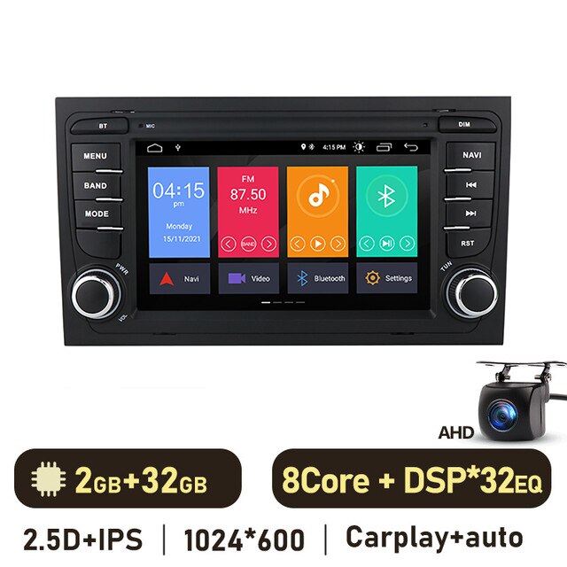 Eunavi 2 Din Car radio multimedia Player Automotivo For Audi A4 S4 2002-2008 2din stereo dvd cd gps navigation 4G 64GB Headunit