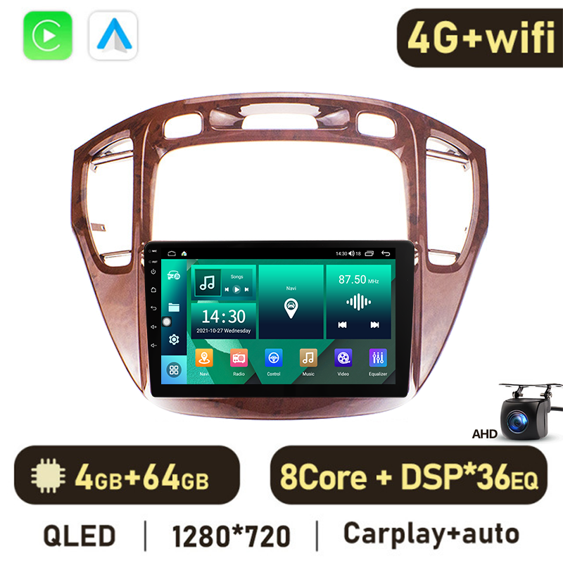 Eunavi 4G 2DIN Android Auto Radio GPS For Toyota Highlander 1 XU20 Kluger 2001-2007 Car Multimedia Video Player Carplay 2 Din