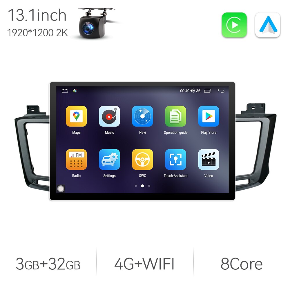 Eunavi 7862 2din Android Auto Radio For Toyota RAV4 4 XA40 5 XA50 2012-2018 Car Multimedia Video Player GPS Stereo 4G 8Core 2K