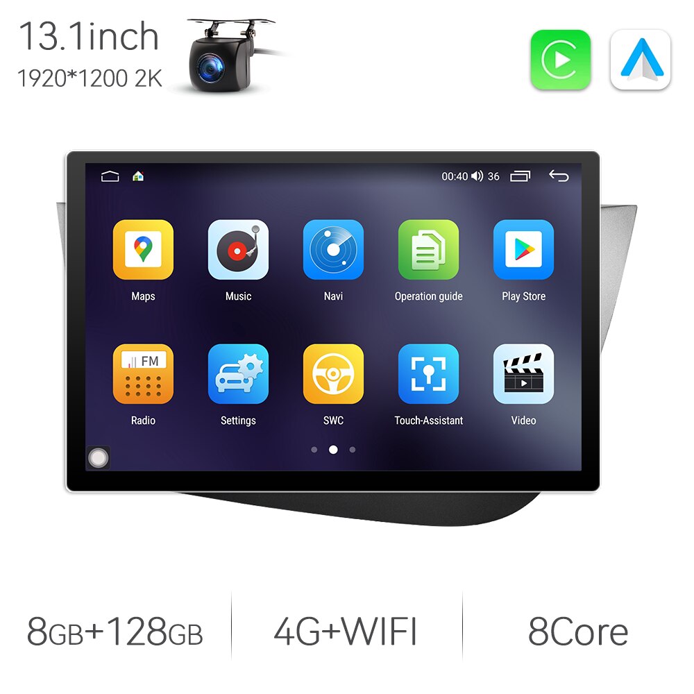 Eunavi 7862 8Core 2K 13.1inch 2din Android Radio For Seat Leon 2 2005-2012 Car Multimedia Video Player GPS Stereo