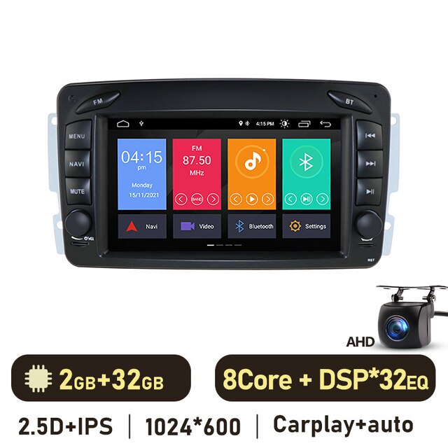 Eunavi 2 Din Android 10 Car DVD For Mercedes Benz CLK W203 W208 W209 W210 W463 Vito Viano 7 inch Screen Car Radio GPS Navigation