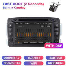 Laden Sie das Bild in den Galerie-Viewer, Eunavi 7 &quot;Android Auto DVD GPS Für Mercedes Benz CLK W209 W203 W463 Wifi DSP RDS Bluetooth Radio Stereo Audio Media Player