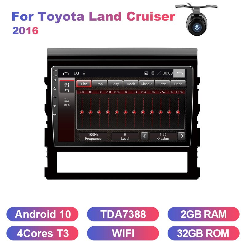 Eunavi 2din car radio stereo multimedia for Toyota Land Cruiser 2016 GPS headunit TDA7851 Subwoofer USB NO DVD Android 10