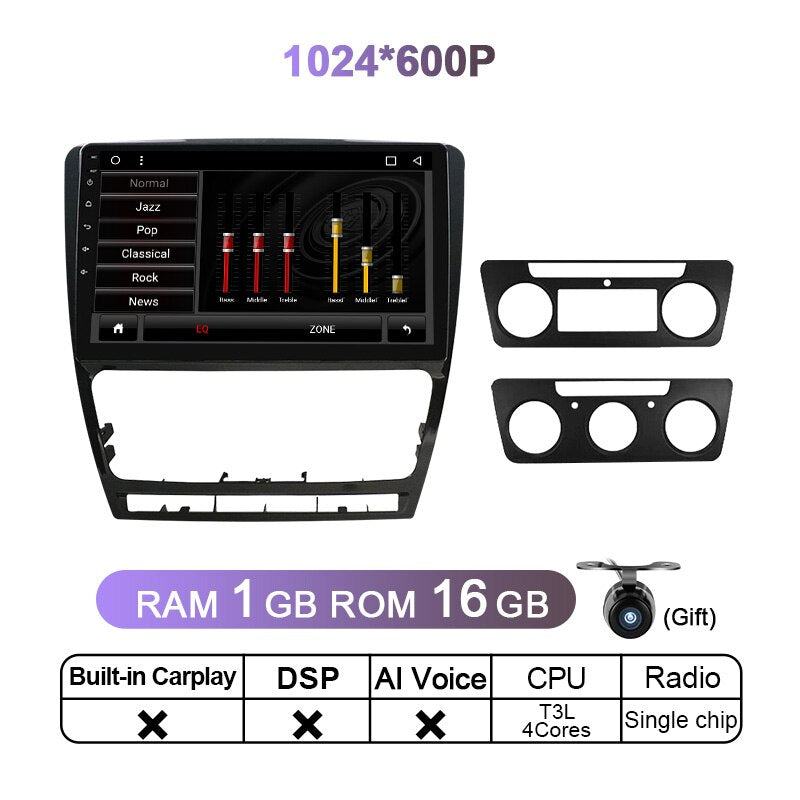 Eunavi 2 Din Android 11 Car Radio Tap Recorder Multimedia Video Player For SKODA Octavia 2 II 2008 - 2013 A5 2 Din GPS Navi DVD