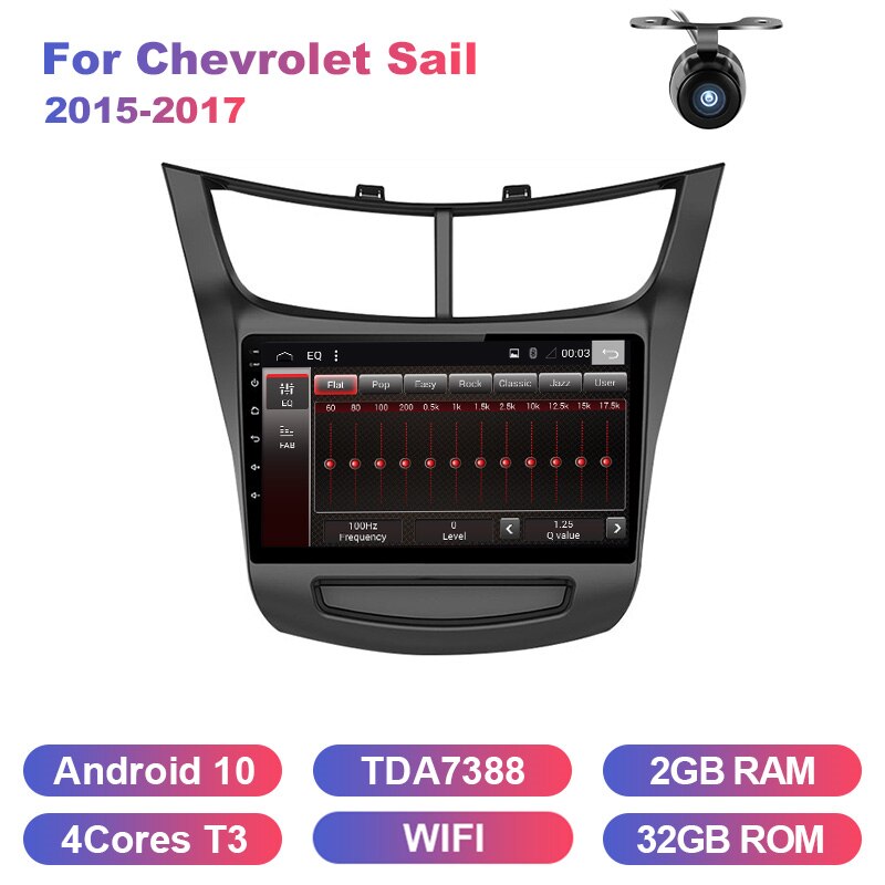 Eunavi 2 din car radio stereo for Chevrolet Sail 2015 2016 2017 headunit GPS Navigation multimedia no dvd 2din Android 10