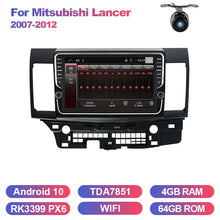 Załaduj zdjęcie do przeglądarki galerii, Eunavi 2 din car radio stereo multimedia Android 10 For Mitsubishi Lancer 2007-2012 Navigation GPS TDA7851 NO 2din dvd cd player