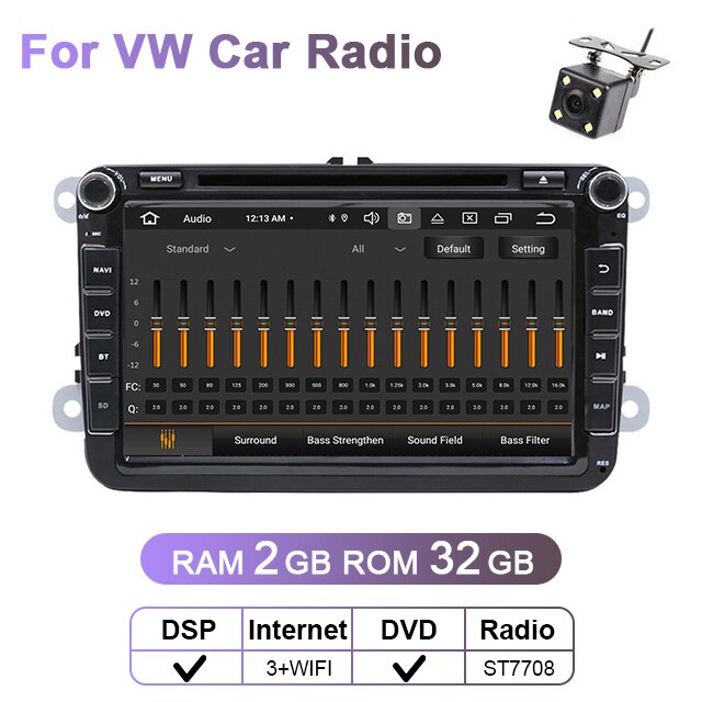 Eunavi 8'' 2 Din Android car dvd radio for VW Volkswagen Polo Jetta passat b6 b7 cc fabia Touran golf 6 Tiguan rns510 GPS DSP BT